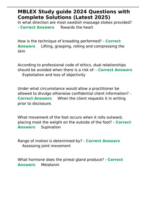 MBLEX Study guide 2024 Questions with Complete Solutions (Latest 2025 ...