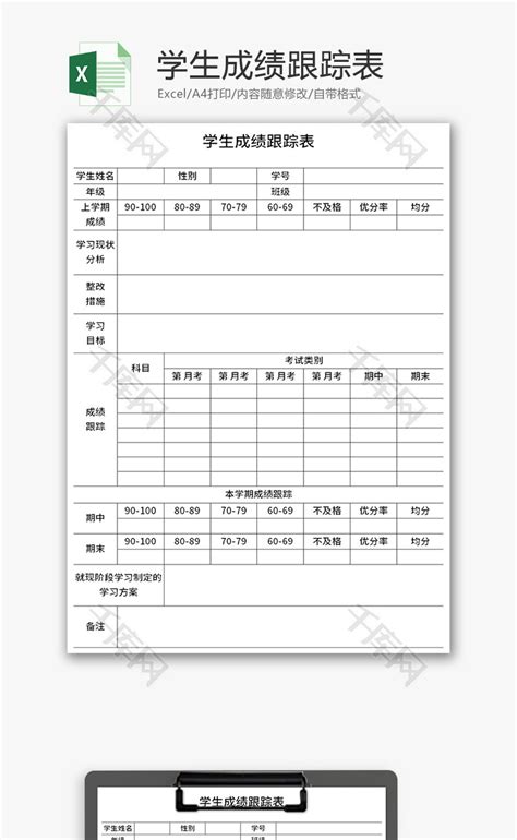 学生常识课成绩登记表Excel模板_千库网(excelID：169868)