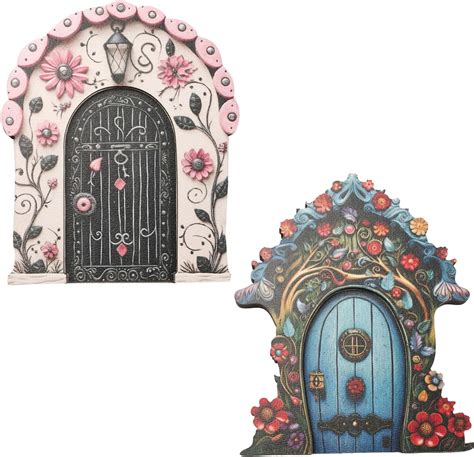 6 Pcs Fairy Door,Fairy Garden Ornaments Outdoor Decor Wooden Fairy ...