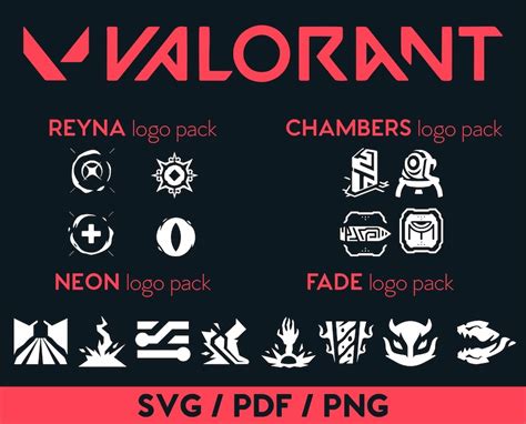 Buy Valorant Agents SVG PNG PDF Abilities Fade Neon Chambers Reyna Riot ...
