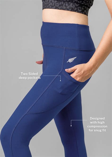 Flurr Women’s Navy Everyday Tights with Deep Pockets