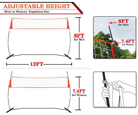Snapklik.com : 12FT Freestanding Volleyball Training Net For Indoor ...
