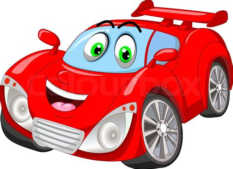 Red Sport Car Cartoon | Stock vector | Colourbox