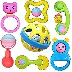 RAXBRAWNY Colorful Plastic Non Toxic Set of Attractive Rattle for New ...