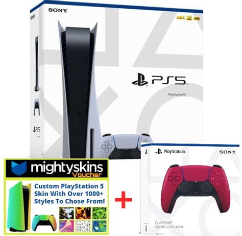 Buy PlayStation 5 Disk Edition with PS5 Cosmic Red Dualsense Controller ...
