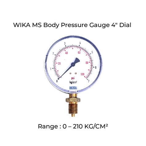 Buy WIKA Pressure Gauge : Body: MS , Dial Size: 100mm , Range: 0 - 210 ...
