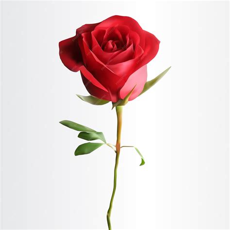Premium Vector | Realistic red rose flower on white background