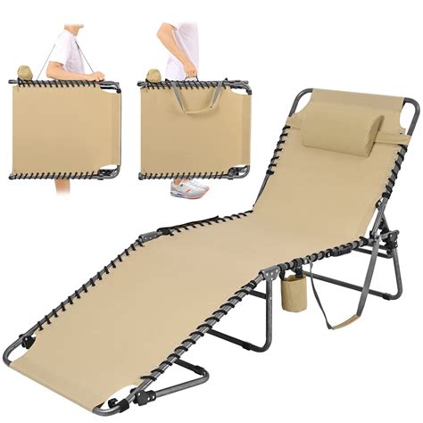 Buy Oversized Heavy Duty Folding Chaise Lounge Chair for Outdoor Beach ...