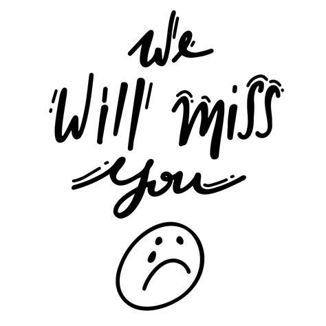 We will miss you Vector lettering. black white. 11614817 Vector Art at ...