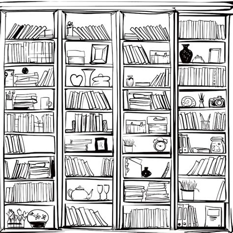 Book shelf drawing Images - Free Download on Freepik