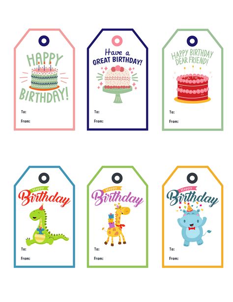 Free Printable Birthday Gift Tags - Baking You Happier