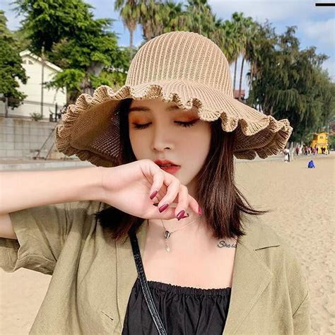 PIKADINGNIS Hot Summer Sun Hat with Bow Tie Adjustable Big Heads Wide ...