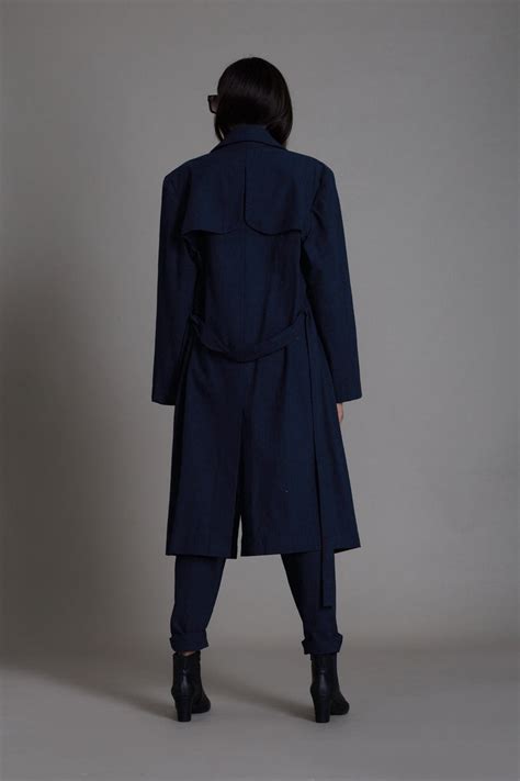 Navy Blue Milestone Trench Jacket – Mati