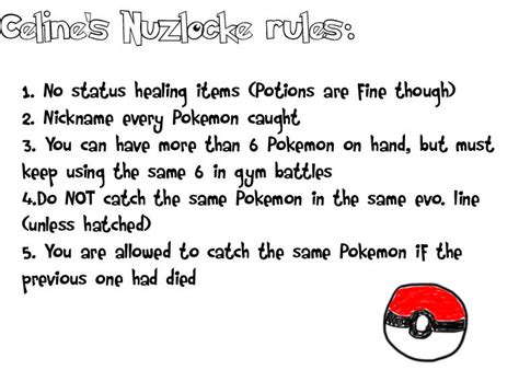 Pokemon Nuzlocke rules by PokeCeline on DeviantArt