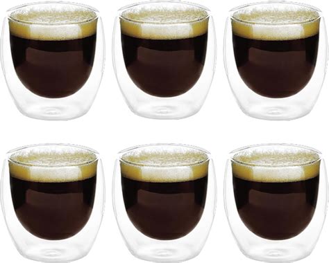 Nizirioo Lot De 6 Tasse À Café Double Paroi 80 Ml Tasse Expresso Tasses ...