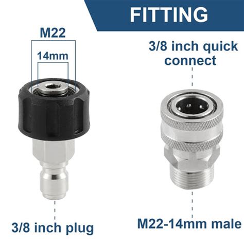 PCC D200 M22/14 Pressure Washer Quick Connect Kit (8pcs) – Planet Car Care