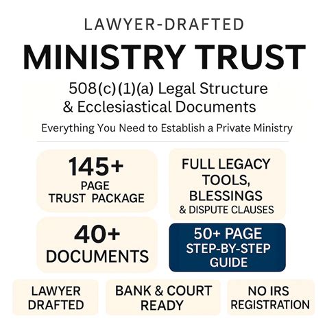 508c1a Ministry Trust Kit: Editable Private Ministry, Church Legal ...
