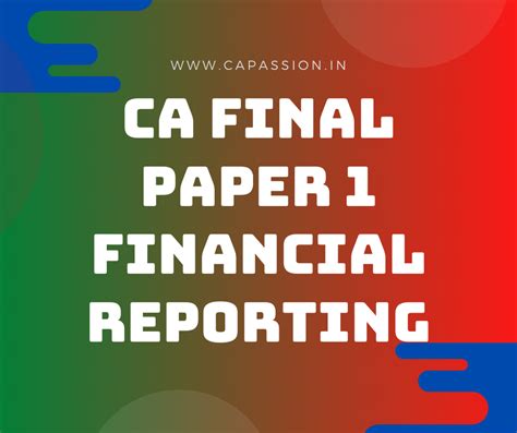 CA Final Paper 1 - Financial Reporting