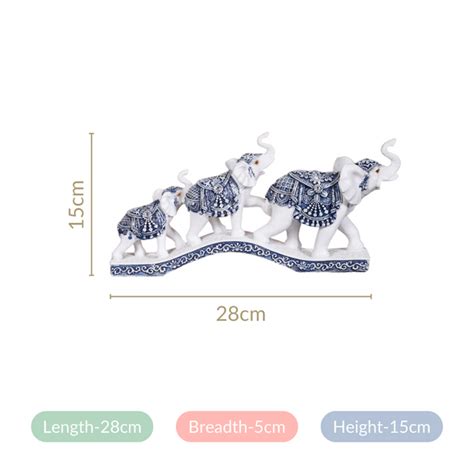 White Elephant Family Showpiece Online - Premium Decor Object | Nestasia