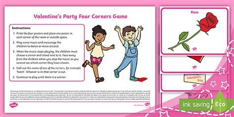 Valentine's Party Four Corners Game (teacher made) - Twinkl