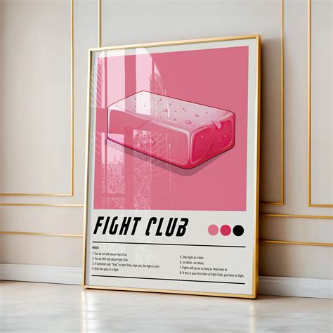 Fight Club Art Print, Classic Movie Poster, Minimal Movie Wall Art ...
