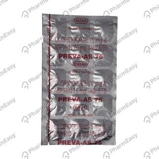 Preva As 75mg Strip Of 10 Tablets: Uses, Side Effects, Price & Dosage ...
