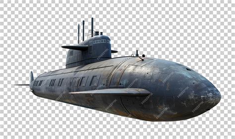 Premium PSD | Submarine Isolated on Transparent Background