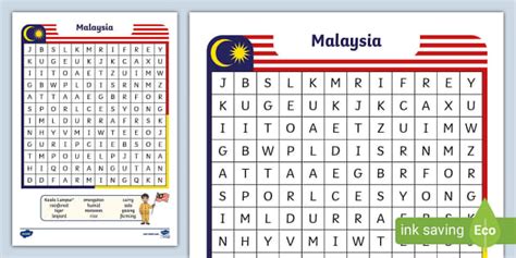 KS1 Malaysia Word Search