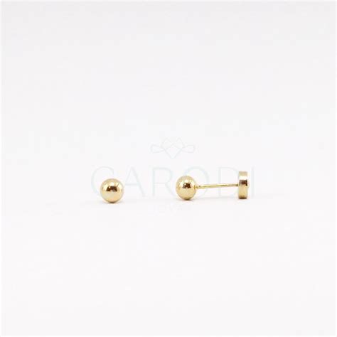 Aretes bolitas de Oro 18k para bebé - Carodi Joyas