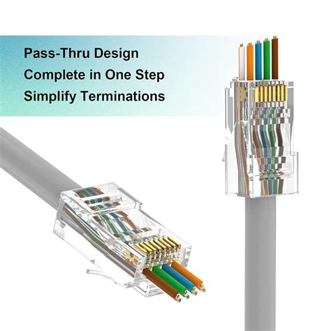 C & E C & E-RJ45 Ethernet Cable Connectors – 100-Pack for Cat5e/Cat6 ...