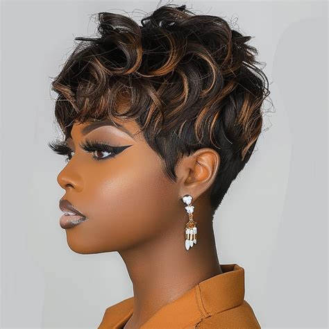 Amazon.com : Short Pixie Cut Wigs for Black Women Short Curly Hair ...