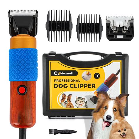 CGOLDENWALL Dog Hair Clipper for Grooming 200W Pet Clipper Kit with ...