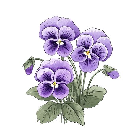 Violet February Month Birth Flower Illustration, February, Feb, Violet ...