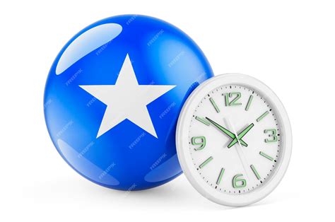 Premium Photo | Somali flag with clock time in somalia 3d rendering