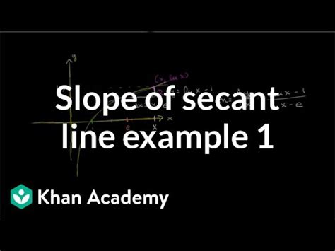 Slope of a secant line (Example - 1) - Mathematics Video Lecture ...