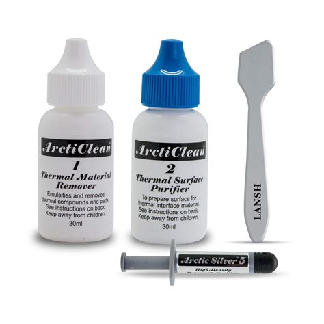 Buy LANSH ArctiClean Kit 1 & 2 Thermal Paste Compound Remover + Arctic ...