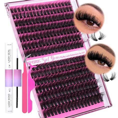 Amazon.com: DIY Eyelash Extension Kit Fluffy Lash Clusters Kit Volume D ...