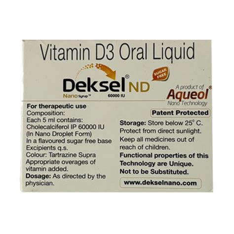Buy Deksel Vitamin D3 Oral Solution 5ml - Cureka