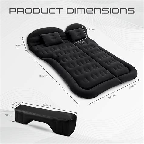 Buy SUV Car Inflatable Bed with Pump & Pillows – Black – Robustt