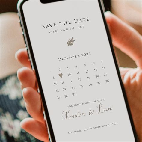 Save the Date Kalender, Digitale Save the Date Karte WhatsApp ...
