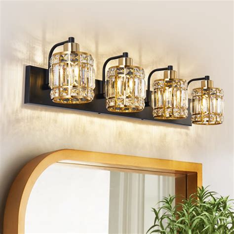BEHIYA 4-Lights Bathroom Light Fixtures Over Mirror Bathroom Vanity ...