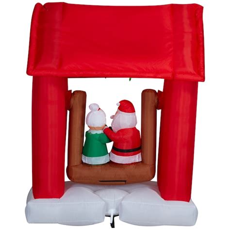 Gemmy Animatronic 83.86-in Santa Inflatable with White LED Lights G ...