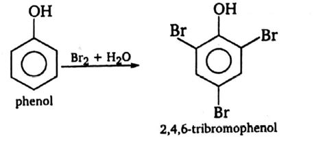 When phenol is treated with excess of bromine water, it gives