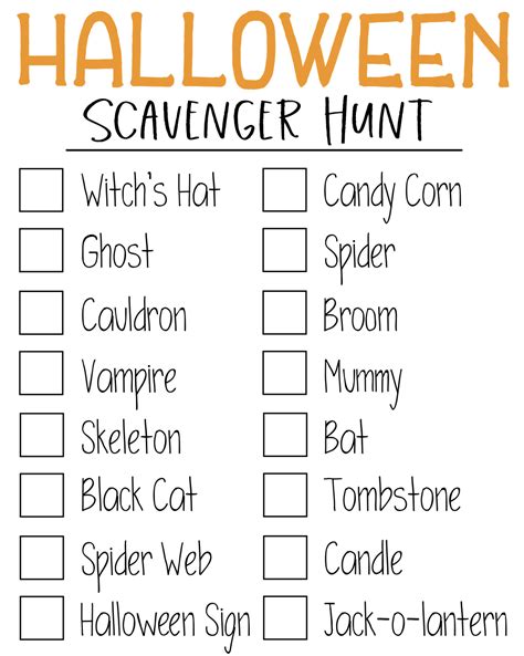 FREE Halloween Scavenger Hunt Printable Your Kids Will Love