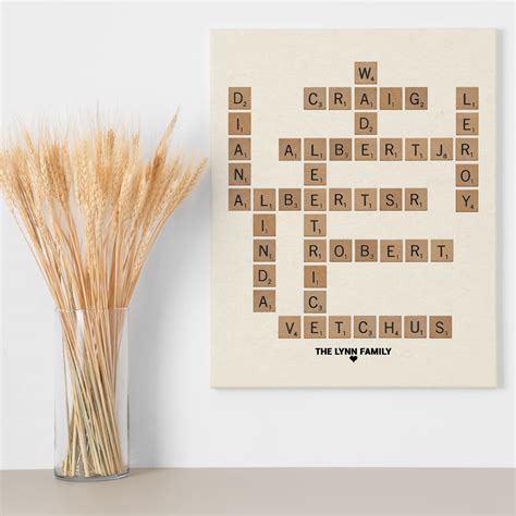 Amazon.com: Personalized Family Scrabble Wooden Framed Canvas Wall Art ...