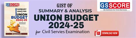 Download PDF of Union Budget 2024-25: Analysis and Highlights - GS SCORE
