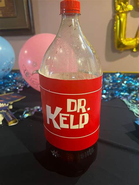 Cartoon Under the Sea Dr Kelp and Diet Dr Kelp Soda Label Birthday ...