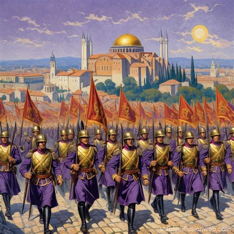 Byzantine Army in a Modern Constantinople | Stable Diffusion Online