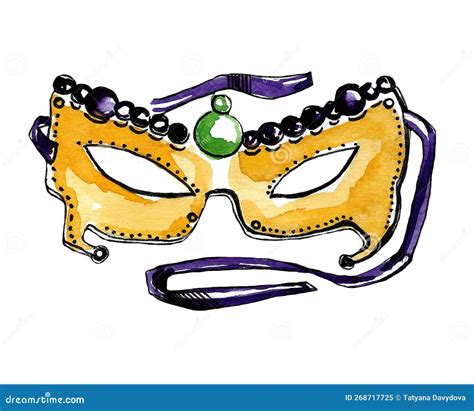 French Traditional Mardi Gras Symbols. Stock Illustration ...