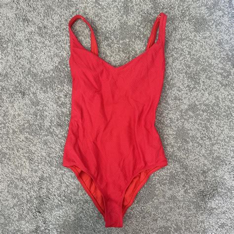 Red One Piece Swimwear - red (BAKU) Size: 10 - Depop